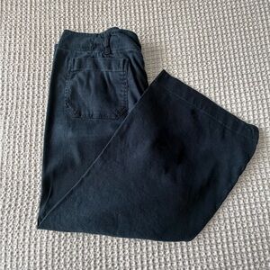 Anthropologie Maeve The Colette Dark Navy Wide-Leg Cropped Trousers